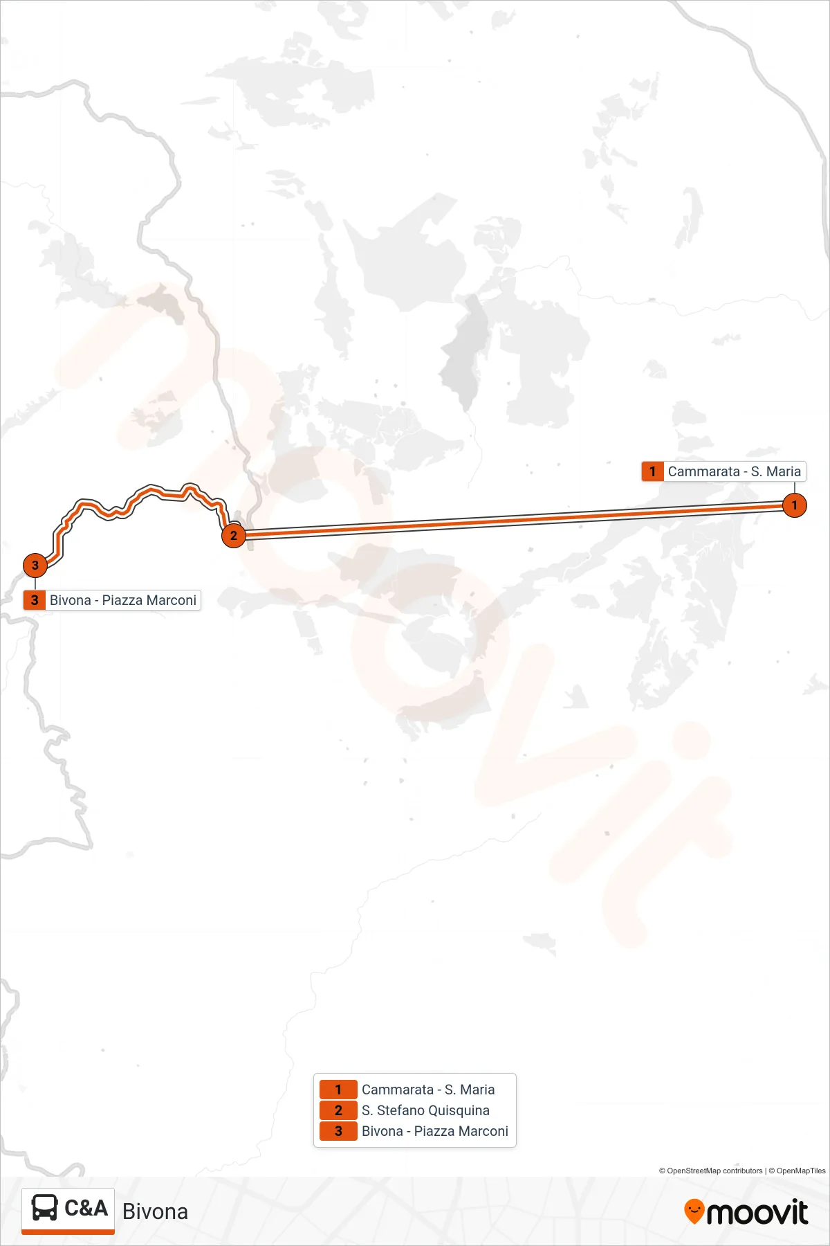 Linea C&A bus (Bivona) - Percorsi e fermate sulla mappa