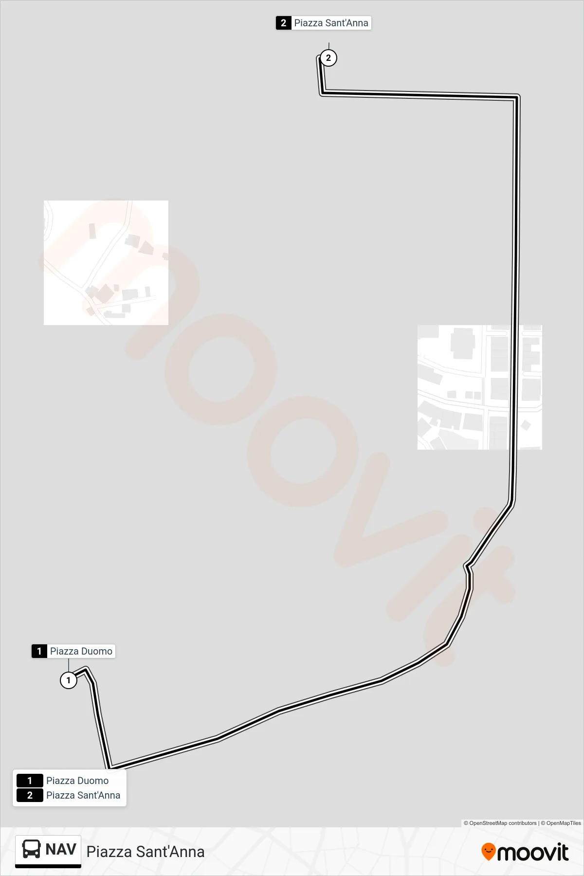 Linea NAV bus (Piazza Sant'Anna) - Percorsi e fermate sulla mappa