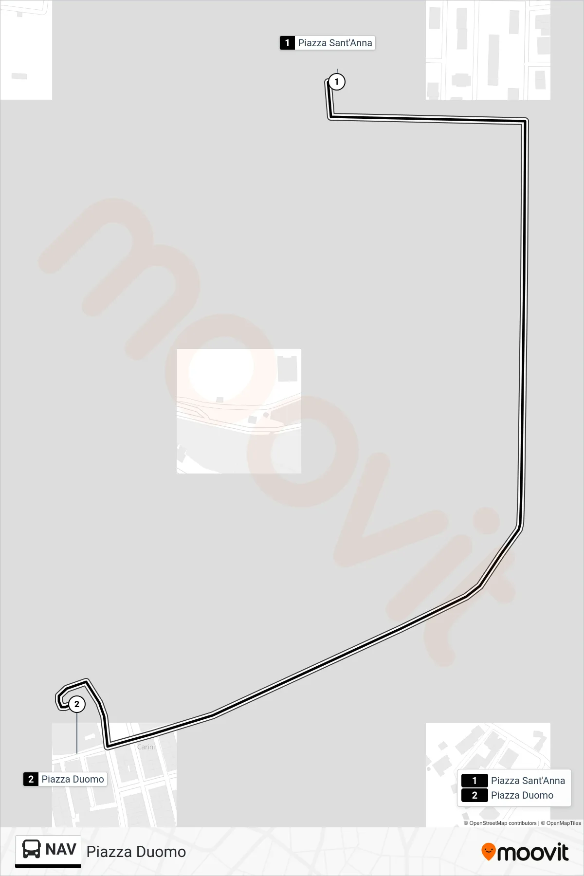 Linea NAV bus (Piazza Duomo) - Percorsi e fermate sulla mappa