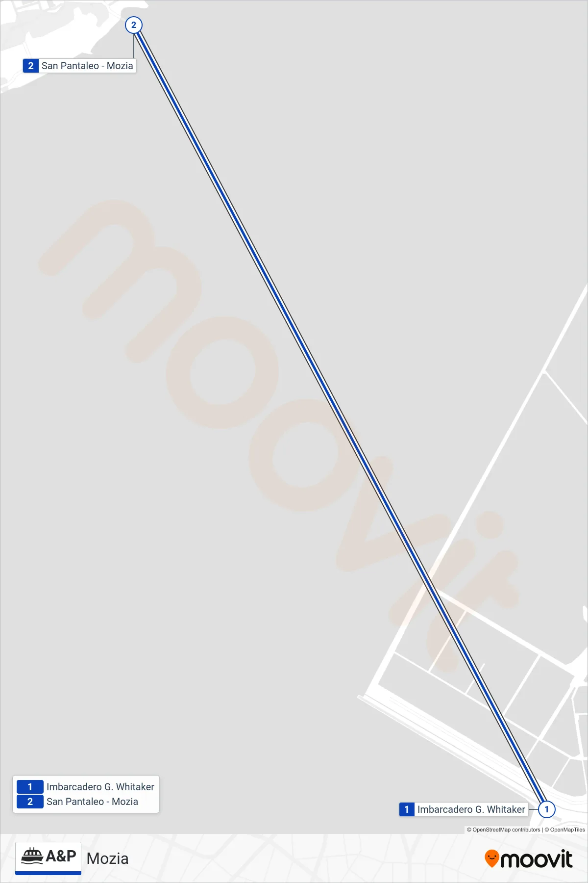 Linea A&P navigazione (Mozia) - Percorsi e fermate sulla mappa