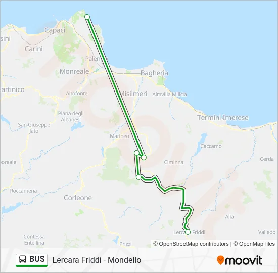 Mappa della linea BUS