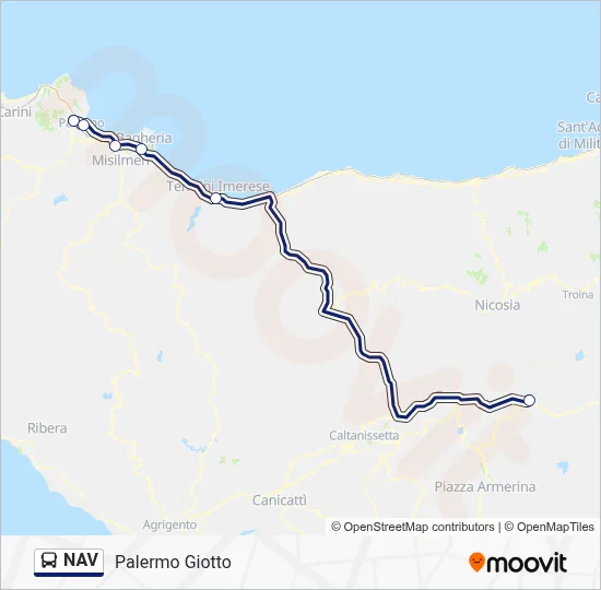 Percorso linea bus NAV
