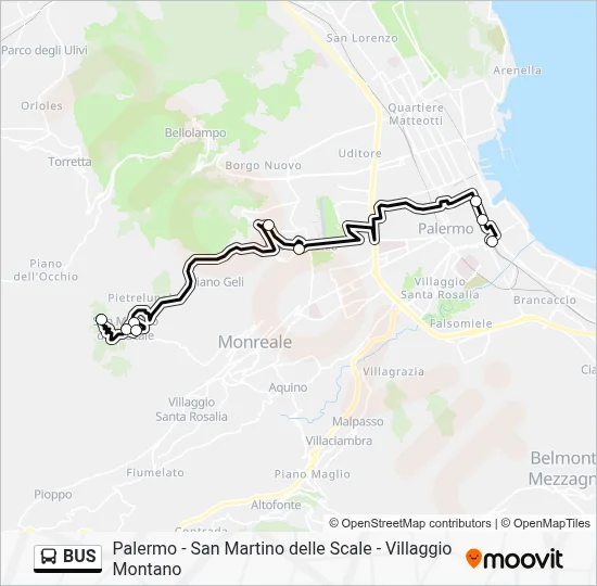 Mappa della linea BUS