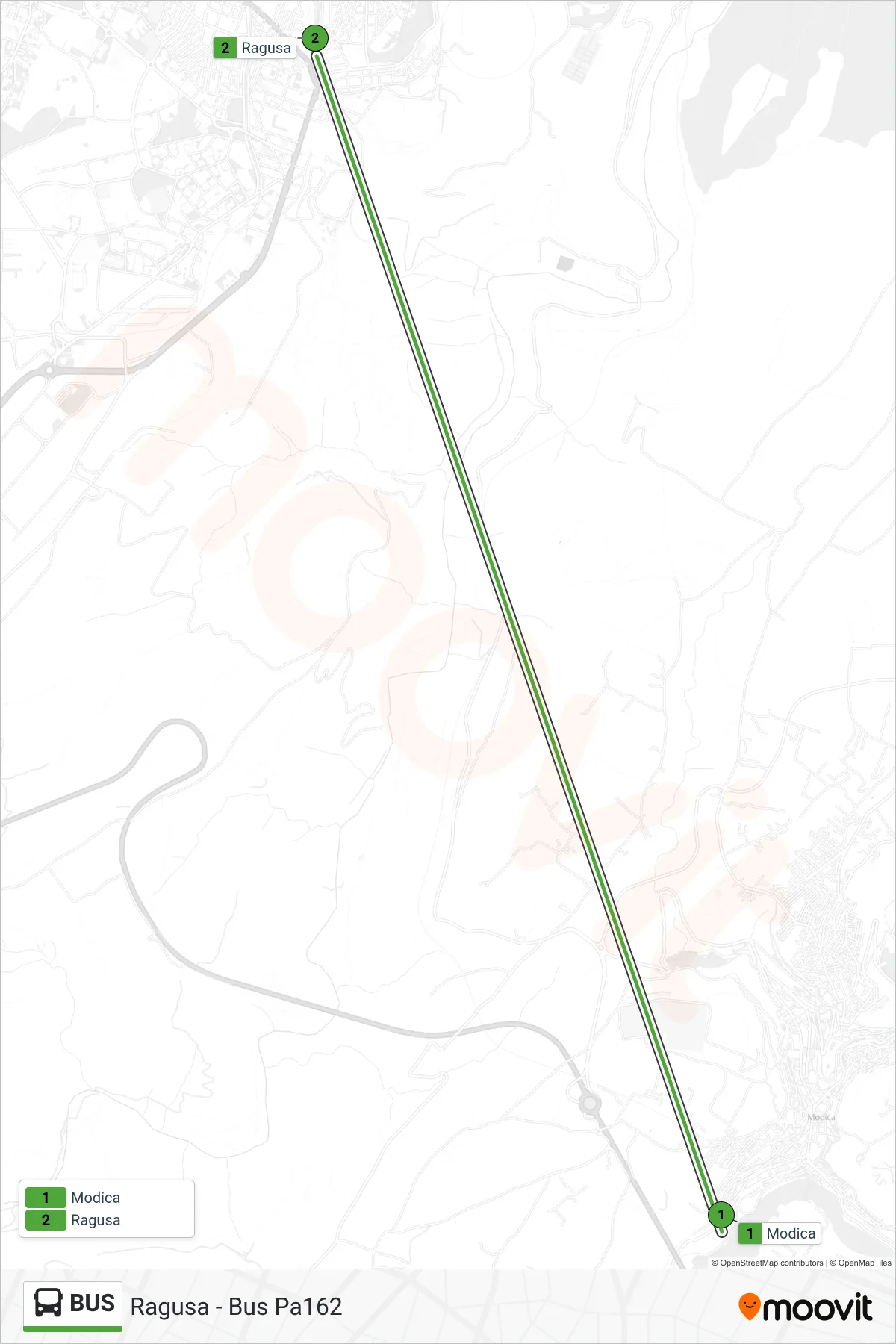 Linea BUS bus (Ragusa - Bus Pa162) - Percorsi e fermate sulla mappa