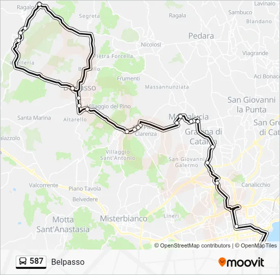 Percorso linea bus 587