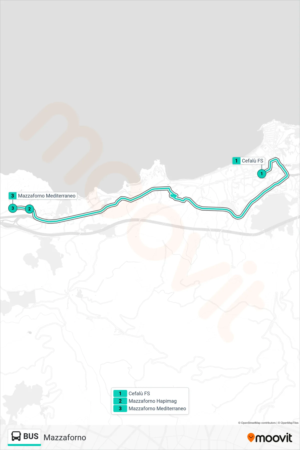 Linea BUS bus (Mazzaforno) - Percorsi e fermate sulla mappa