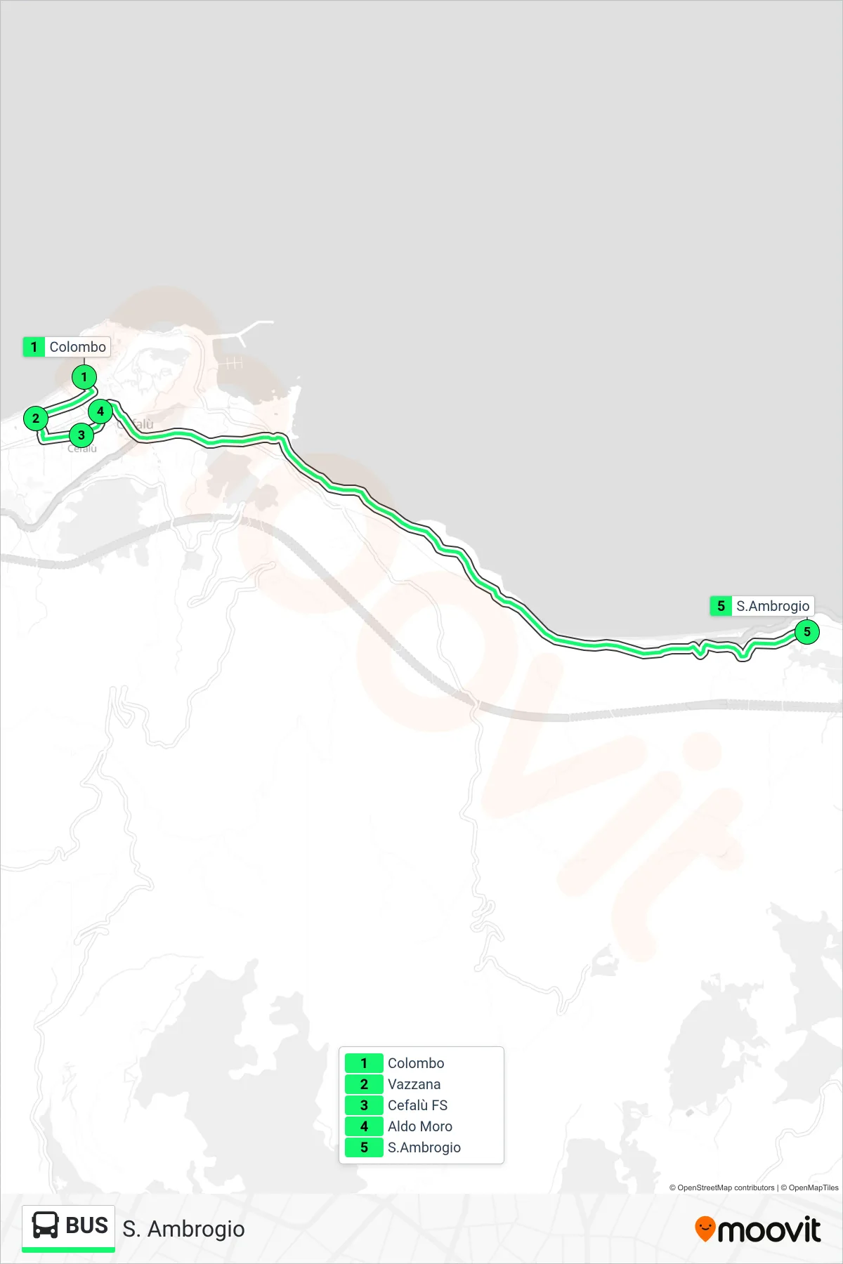Linea BUS  bus (S. Ambrogio) - Percorsi e fermate sulla mappa