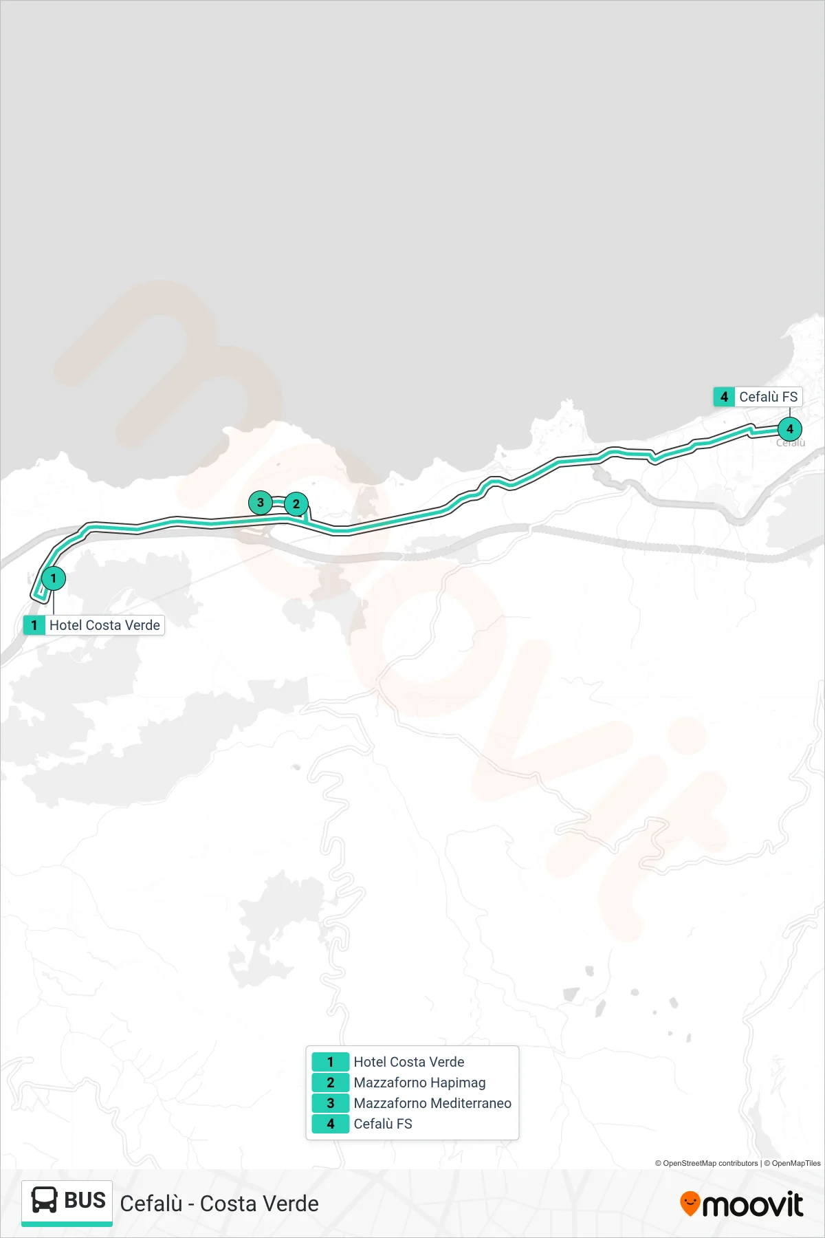 Linea BUS  bus (Cefalù) - Percorsi e fermate sulla mappa