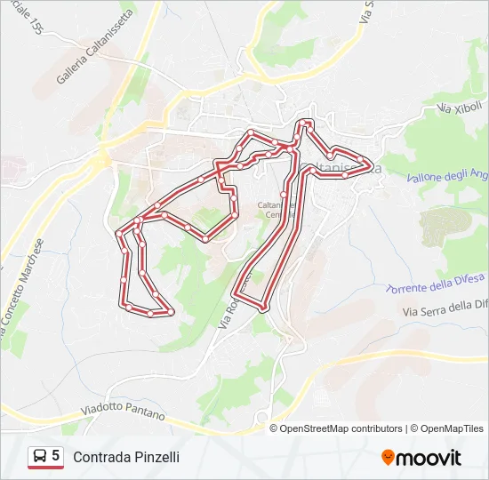 5 Bus Line Map