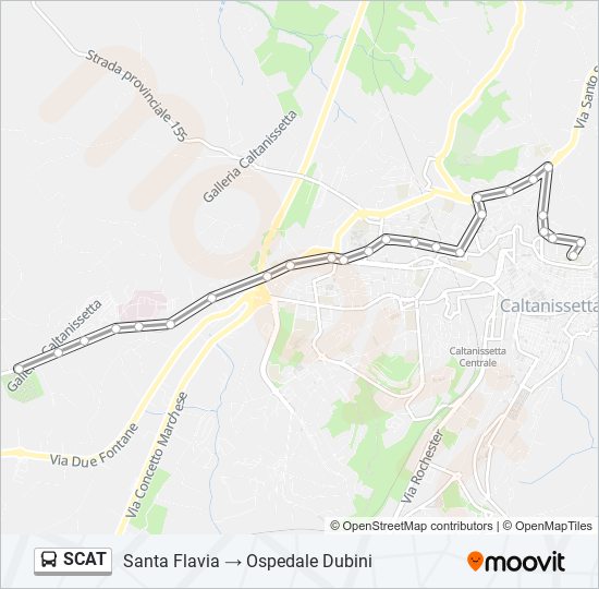 Percorso linea bus SCAT