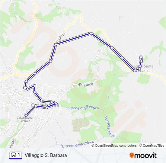 Percorso linea bus 1