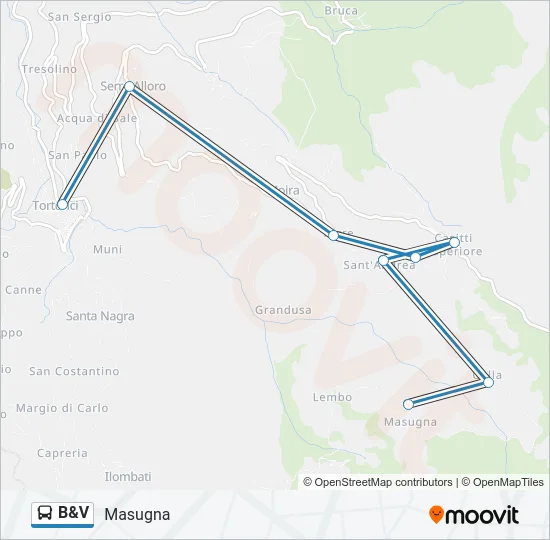 B&V Bus Line Map