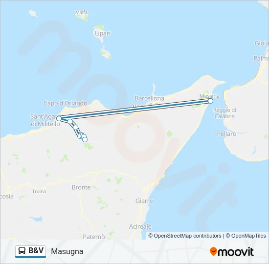 B&V Bus Line Map