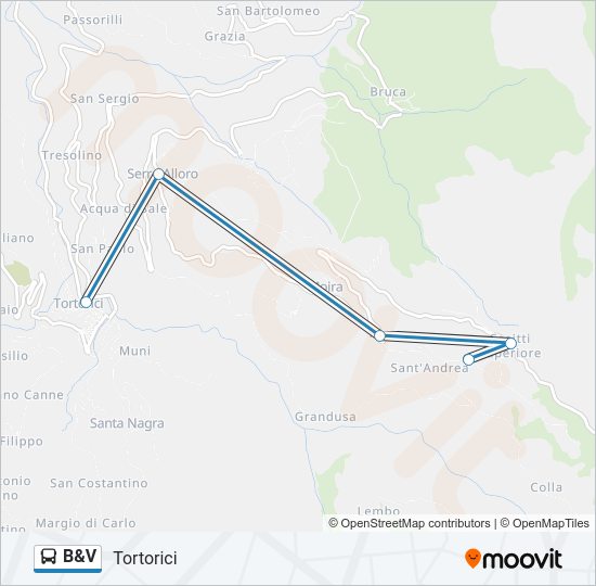 B&V Bus Line Map