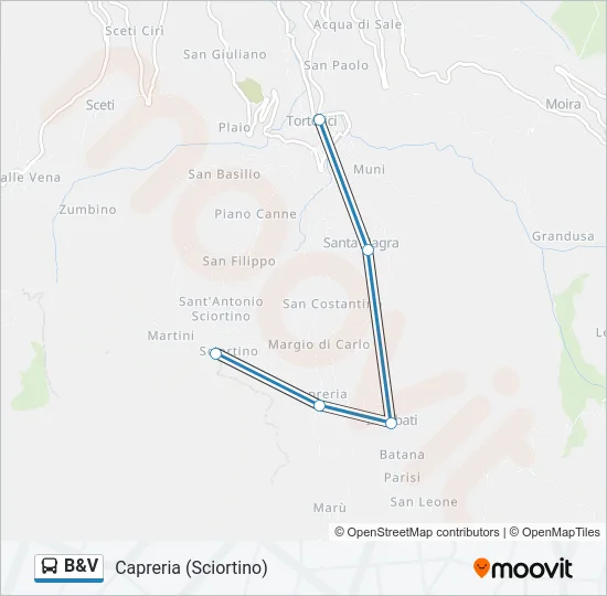B&V Bus Line Map