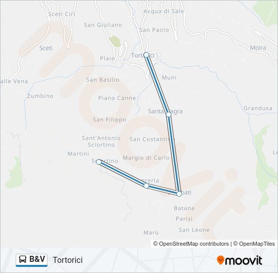 B&V Bus Line Map