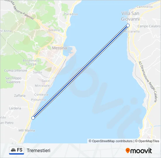 Percorso linea navigazione FS