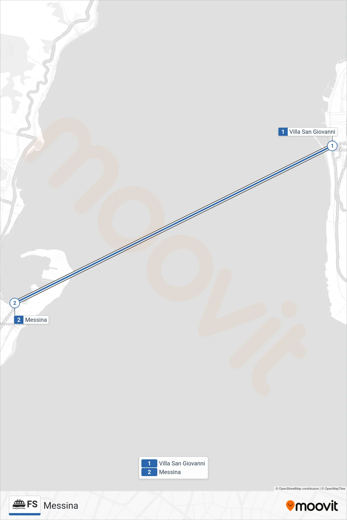 Linea FS  navigazione (Messina) - Percorsi e fermate sulla mappa