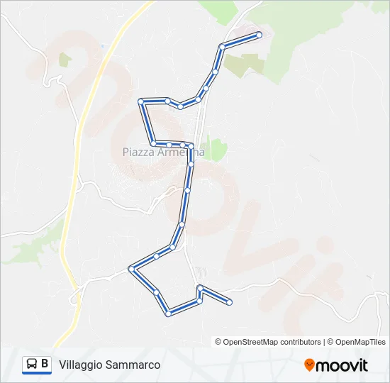 B Bus Line Map