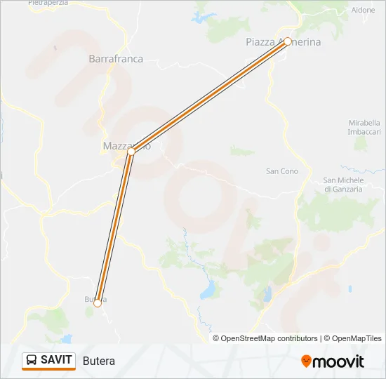 Percorso linea bus SAVIT