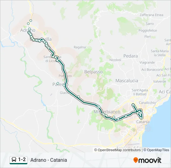 1-2 Bus Line Map