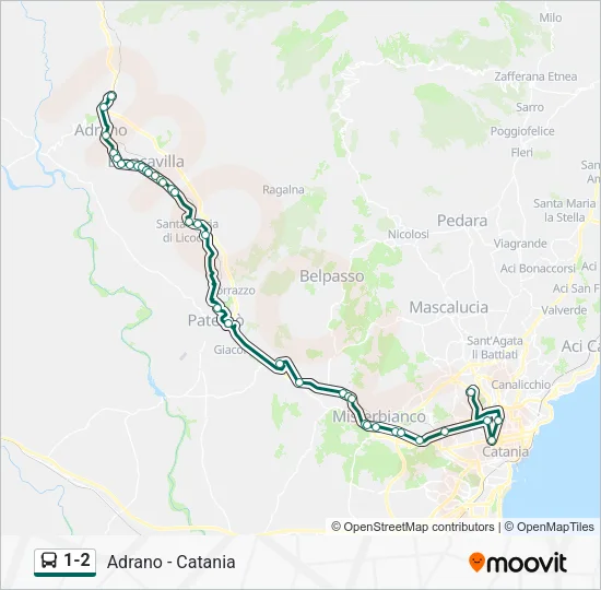 1-2 Bus Line Map