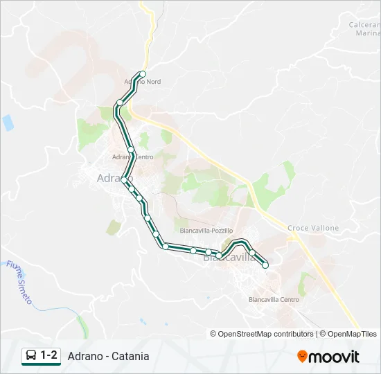 1-2 Bus Line Map