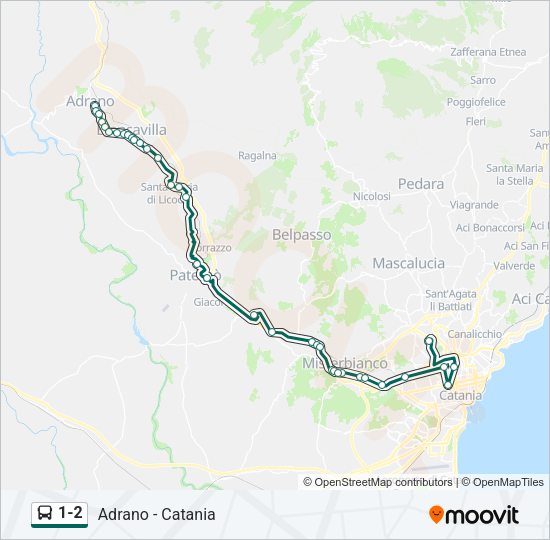 1-2 Bus Line Map