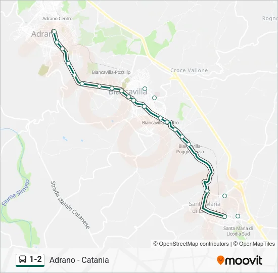1-2 Bus Line Map