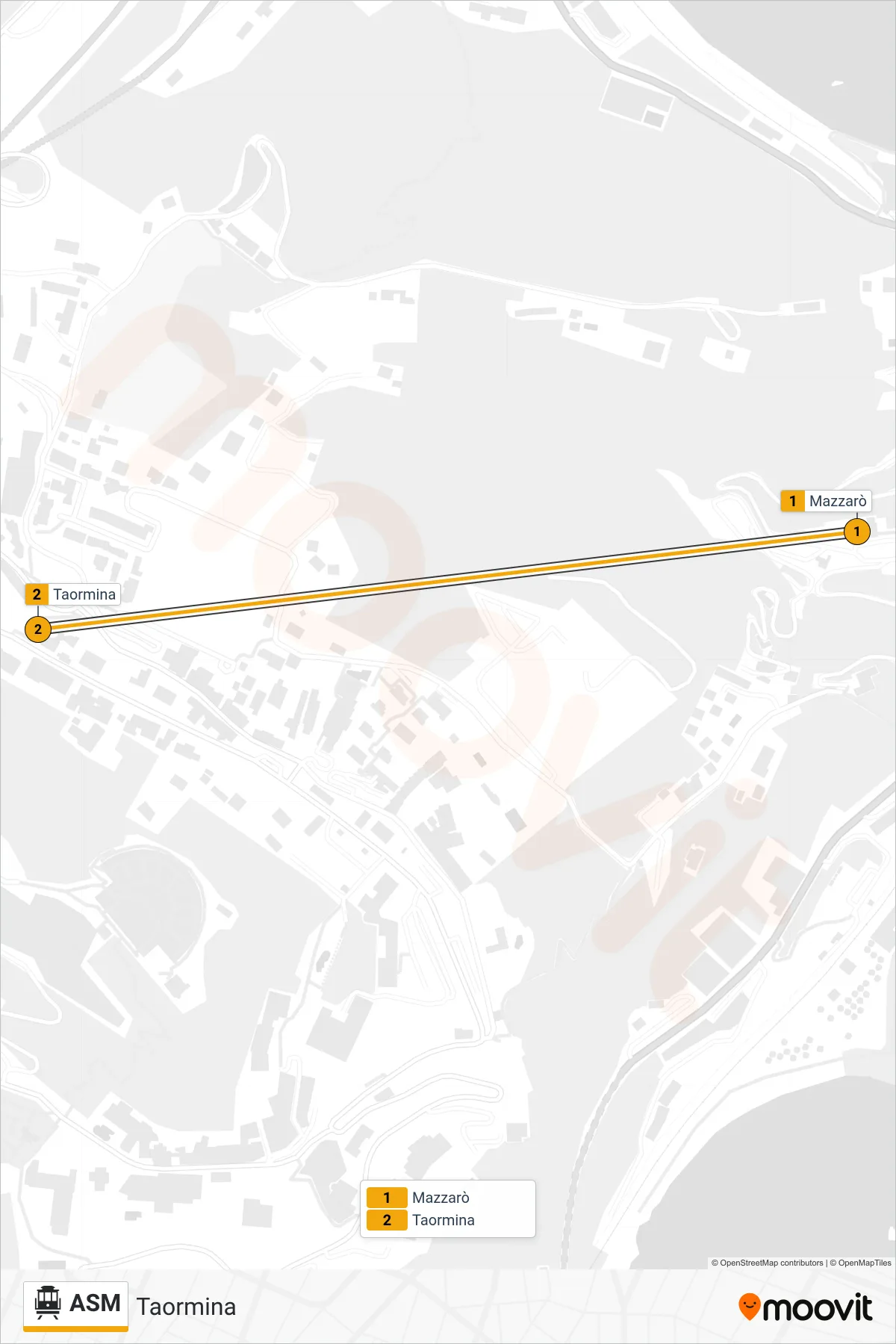 Linea ASM  funivia (Taormina) - Percorsi e fermate sulla mappa
