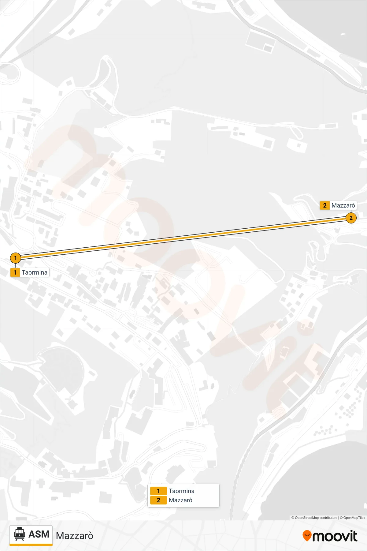 Linea ASM  funivia (Mazzarò) - Percorsi e fermate sulla mappa
