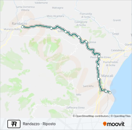 Percorso linea treno R