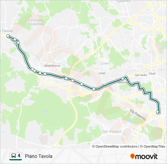 Percorso linea bus 4