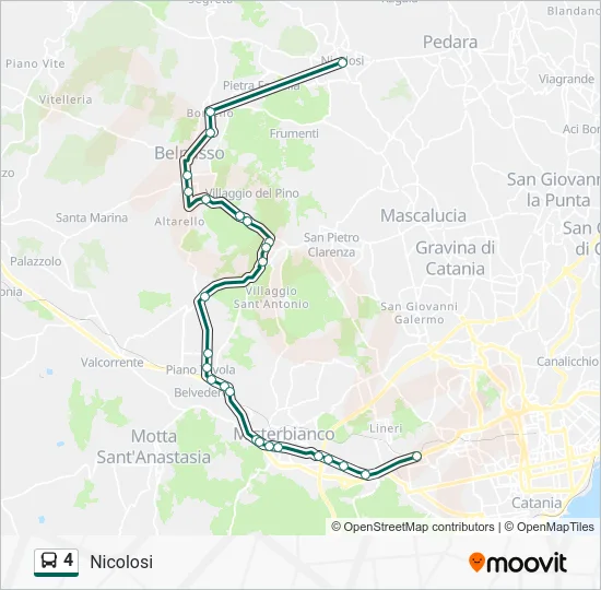 Percorso linea bus 4