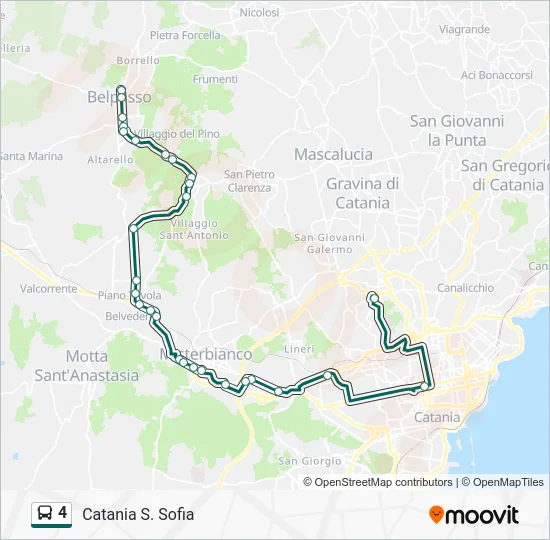 Percorso linea bus 4