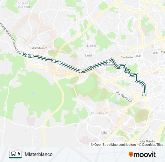 Percorso linea bus 6