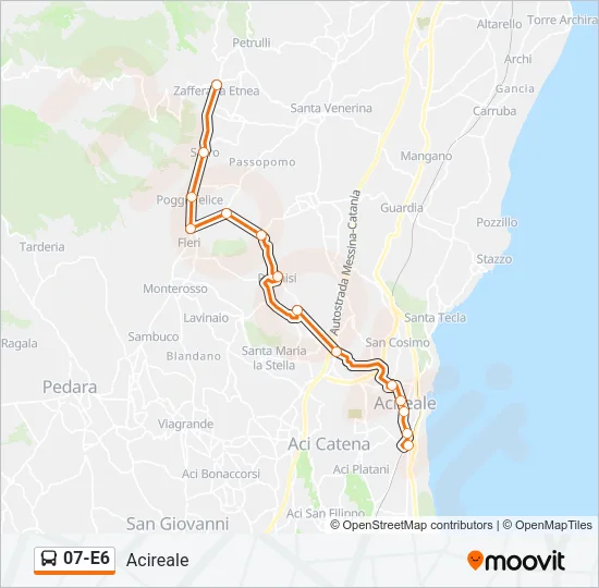 Percorso linea bus 07-E6