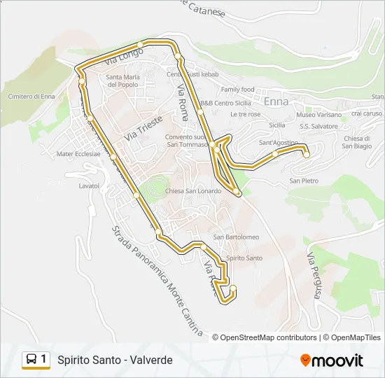 1 Bus Line Map