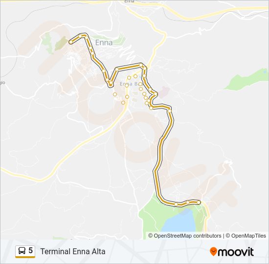 Percorso linea bus 5