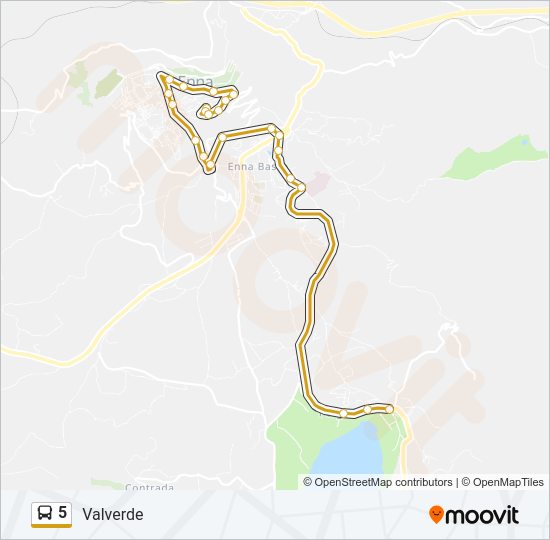 Percorso linea bus 5