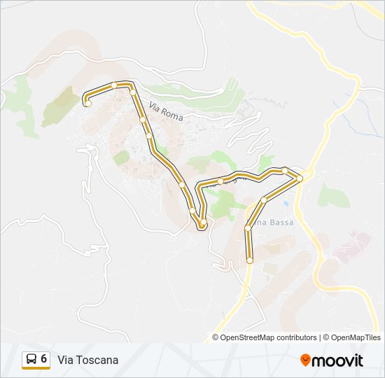 Percorso linea bus 6