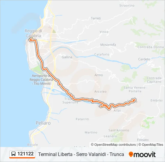 Percorso linea  121122