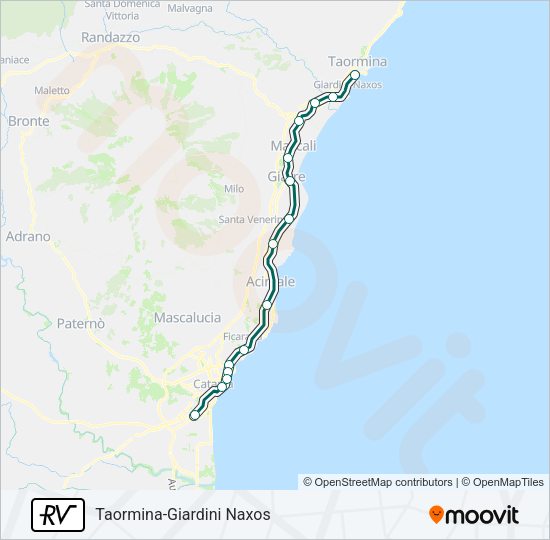 Percorso linea treno R/RV