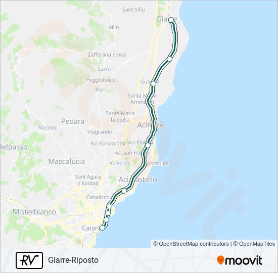 Percorso linea treno R/RV