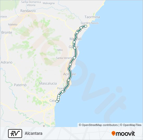 Percorso linea treno R/RV