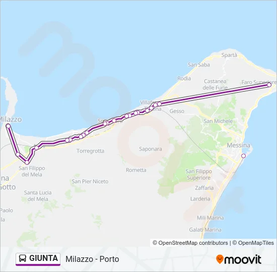 GIUNTA Bus Line Map