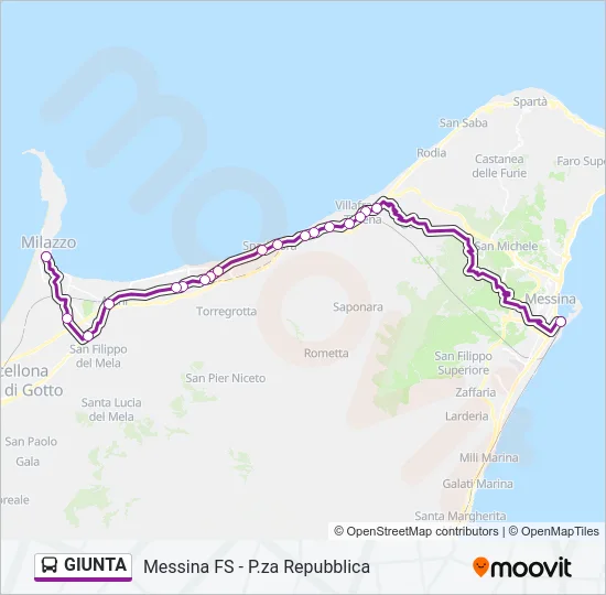 GIUNTA Bus Line Map