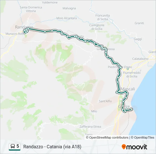 5 Bus Line Map