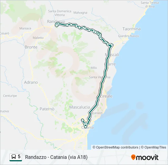 5 Bus Line Map