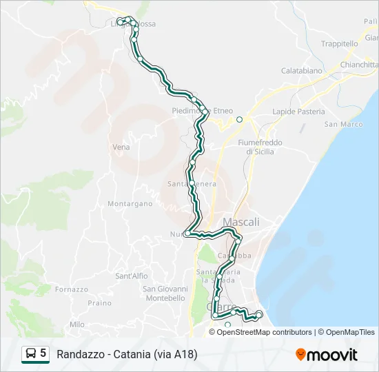 5 Bus Line Map